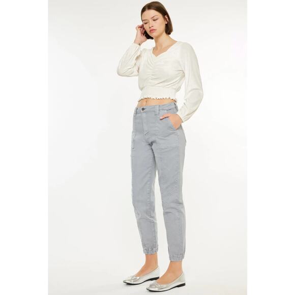 KanCan Gray Tatiana High Rise Jogger Jeans Size 11/ 29 NWT - Picture 1 of 8